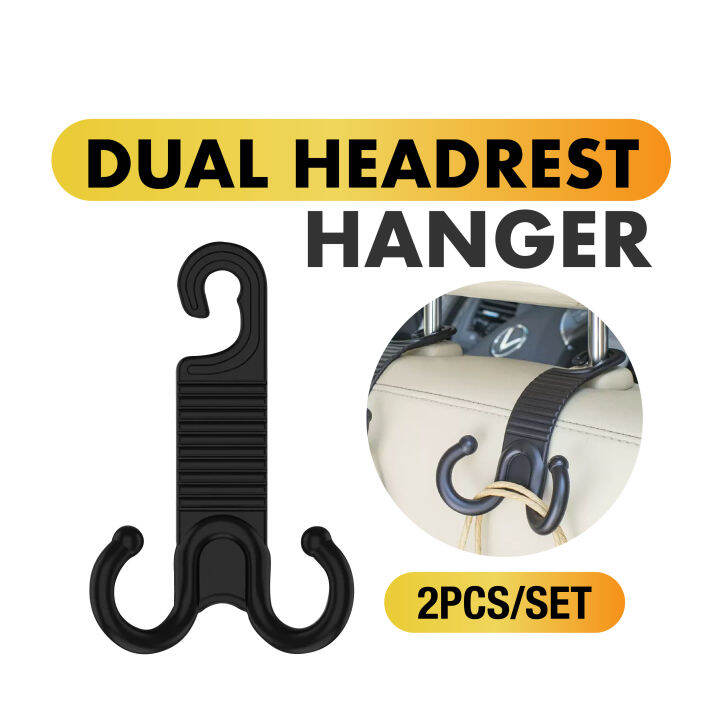 2PCS Dual Headrest Hanger Tote Bag Hook Kereta Lori Van Aksesori Toyota ...