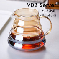 Pour Over Coffee Set V02 Dripper 600ml Coffee Server V60 Filter Glass Funnel Drip Coffee Maker Brewing Cup with Wooden Holder