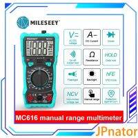 JPnator Mileseey มัลติมิเตอร์แบบดิจิทัล MC616 NCV วัดระยะอัตโนมัติ Ac/ เครื่องวัดแรงดันไฟฟ้า DC หลังจอใหญ่เป็นเครื่องมือบำรุงรักษาไฟฟ้า