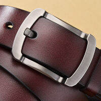 Men Belt ผู้ชายใหม่แท้เข็มขัดหนังวัวแท้3.8Cm แบบสบายๆธุรกิจชุดกางเกงยีนส์เข็มขัดชาย110-125ซม.