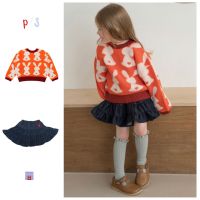 「สินค้าลิขสิทธิ์แท้」Iris kids IKS080206-IKK080202 autumn  orange bunny sweater jacket-skirt เสื้อเเขนยาวเด็กผู้หญิง กางเกงเด็ก