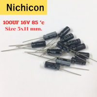 Capacitor 100UF 16V 85’c ขนาด5x11 mm. ยี่ห้อ Nichicon คาปาซิเตอร์ Capacitor ตัวเก็บประจุ ใหม่แท้คุณภาพเต็ม100% อะไหล่อิเล็กทรอนิกส์ อุปกรณ์อิเล็กทรอนิกส์