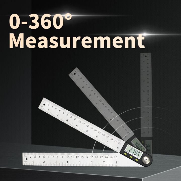 เครื่องวัดความเอียงของมุมดิจิตอล200มม-เครื่องมือวัดอิเล็กทรอนิกส์แสตนเลสค้นหามุม-goniometer