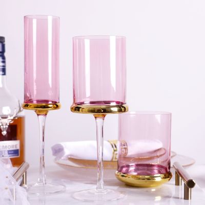 【CW】☫□✺  250-500Ml Wine Cup Luxury Goblet Whiskey Electroplated Metal Base Multi-Purpose Barware