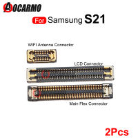 2ชิ้นปลั๊ก FPC LCD เมนบอร์ด PCB ตัวเชื่อมต่อเสาอากาศสัญญาณ WIFI เฟล็กซ์56 60 64พินสำหรับ Samsung Galaxy S21ชิ้นส่วนซ่อม