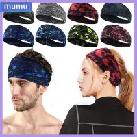 MUMU Unisex การปั่นจักรยาน โรงยิม ยืด ที่คาดผมแบบสปอร์ต สเวตแบนด์ ที่คาดผมกันเหงื่อ