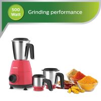 Philips HL7505/02 500-Watt Mixer Grinder with 3 Jars (Red)- Dry jar, Chutney and Wet jar