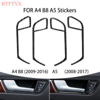 Carbon fiber car interior, door handle frame panel decoration, Suitable For Audi A4 B8 A5 2009-2016 car stickers,