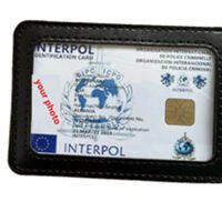 Personalised Custom Interpol Card PU Leather Wallet Cards Holders International Logo For Cosplay Fun Collection2023