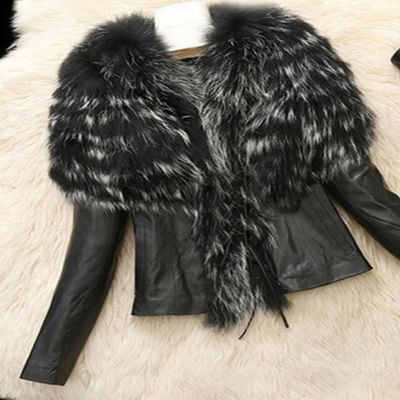 Autumn Winter Womens Faux Fur Coat Jacket Female Slim Fit PU Leather Fur Coats Fluffy Outerwear Jackets