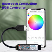 RGB LED Strip Light Controller สมาร์ทบลูทูธที่รองรับการควบคุมเพลง APP สำหรับ DC5-24V COB เทปไฟ Dimmer ปรับความสว่าง