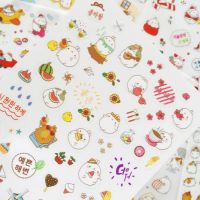 hot！【DT】¤  6 sheets Kawaii Stickers Stick Label Notebook Calendar Stickerrs