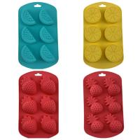 Silicone Ice Cube Mold Reusable Chocolate Molds Candy Molds Strawberry Pineapple Watermelon Lemon Shaped Silica Gel Ice Lattice Bread Cake  Cookie Acc