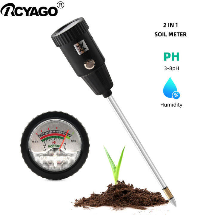 RCYAGO Soil PH Moisture Meter Tester Hydroponics Analyzer Water Quality ...