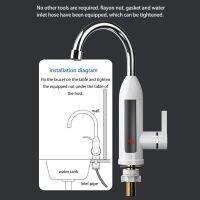 3000W 220V EU Plug Electric Water Heater Faucet LCD Display 360-Degree Adjustable Hot Cold Water Dual-Use Instant Heating Taps