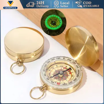 Vintage Bronze Compass Retro Pocket Compass for Outdoor Hiking Navigation