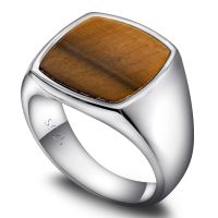 Real Pure 925 Sterling Silver Mens Ring Womens Simple Türkiye Ring Formula Natural Tiger Eye Minimalist Luxury Jewelry