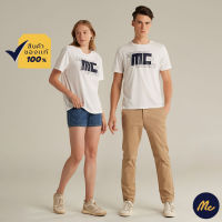 Mc JEANS เสื้อยืดแขนสั้น Unisex คอกลม สีขาว MTSZA52