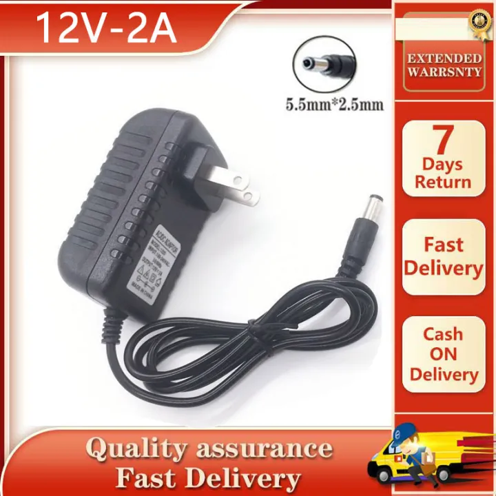 New 12V 2A 5.5*2.5MM AC/DC Power Adapter Universal For CCTV Security ...