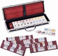 Doublefan Rummy 106 Tiles Large Rummy with 4 Sturdy Racks&amp; Instructions Rummy Tiles with Aluminum Case Suit for 2-6 Players