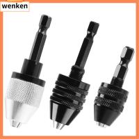 WENKEN ไฟฟ้า ตัวแปลงอะแดปเตอร์ เปลี่ยนด่วน เพลามอเตอร์ ด้ามหกเหลี่ยม 1/4andquot; 0.3mm-8mm ก้านกลม หัวจับดอกสว่านไร้สาย