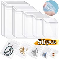 50PCS Jewelry Storage Bag Box Anti-Oxidation Transparent Jewelry Organizer for Earring Necklace Bracelet Ring Holder Bags