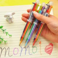 6in1 Multi Colored Pen Ball Pen Stationery Office Pen 1pc S4Q6