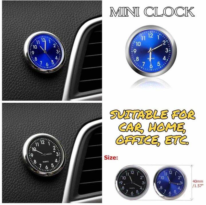Universal Round Car Clock StickOn Electronic Watch Dashboard Noctilucent Decoration For Cars