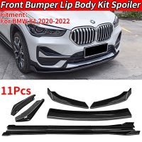 For BMW X1 2020 2021 2022 Car Anti-Collision Front Bumper Splitters Lip Body Kit Spoiler Side Skirts Extensions Rear Wrap Angle