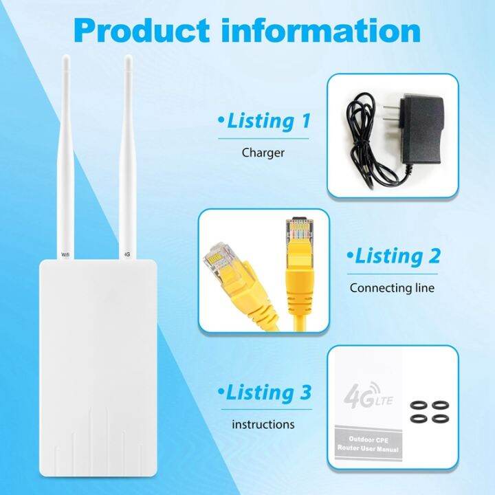 4G LTE Wireless AP Hotspots CAT4 Outdoor LAN WAN SMA Antenna SIM Card ...