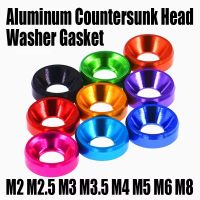 5PCS Aluminum Flat Washer M2 M2.5 M3 M3.5 M4 M5 M6 M8 Colourful Countersunk Head Screw Bolt Washer Conical Gasket Anodized