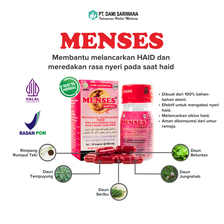 Menses 18 Kapsul Pelancar Siklus Haid Atau Mens Suplemen Agar Cepat Haid Telat Datang Bulan Dan 6980