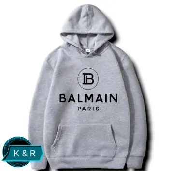 Grey hot sale balmain hoodie