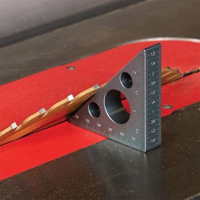 ETOPOO เกจวัดความสูงไม้บรรทัดสามเหลี่ยมทรงสามเหลี่ยม/นิ้วอะลูมินัมอัลลอยเครื่องมือวัดมุมไม้บรรทัดวัดมุมขนาด90 45องศาแม่นยำเครื่องมือวัดเกจสำหรับงานไม้