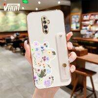 VRQR เคสโทรศัพท์หมีน่ารักพร้อมขายึดสีเดียวกันสำหรับ OPPO Reno Reno 2 Reno 2Z 2F กันกระแทกฝาหลังซิลิโคนนิ่มตัวปกป้องกล้องถ่ายรูปกันกระแทก