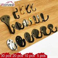 Metal Hooks Wall Hanger With Screws Silver Black Small Antique Curved Zinc Alloy Hasps For Bathroom Furniture Hardware