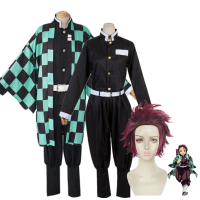 Demon Slayer Tanjirou Kamado Cosplay Costume Anime Kimetsu no Yaiba Men Kimono Costume New