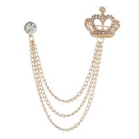 Crown Chain Brooches Men Women Jewelry Male Clothing Pins And Brooch Rhinestone Suits Decorations Fashion Accessories