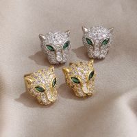 【DT】hot！ Classic Leopard Stud Earrings for Delicate Jewelry 14K Gold Plated