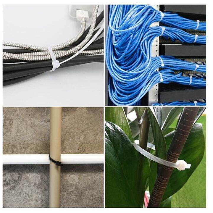 สายรัด-cable-ties-เคเบิ้ลไทร์-สายรัดไนลอนพลาสติกสีดำ-100-ชิ้น-10cm-1ชุด