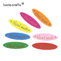 SALE Lucia crafts Painting With quot;Hand made quot; 2 Holes Connectors Sewing Wood Buttons Scrapbooking DIY Sewing Accessories CE0313