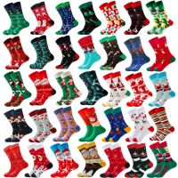 Woman Christmas Socks Funny Xmas Santa Claus Tree Snowflake Elk Snow Cotton Tube Crew Happy Sock Men New Year Funny Sokken Socks Tights