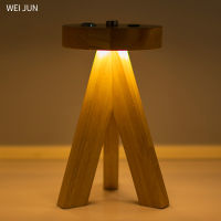 Touch Led Table Lamp Wood Art Table Light Desk wireless rechargeable coffee shop restaurant commercial decoration Night Light