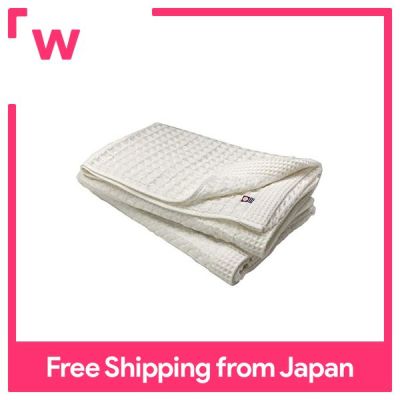 ผ้าเช็ดตัว Imabari ผ้าเช็ดตัว2แพ็คถักลายวาฟเฟิล60x125cm สีขาวนวล