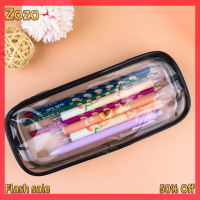 Zozo ✨Ready Stock✨ 1PC นักเรียนพีวีซีแปรงดินสอกระเป๋าผู้หญิงเครื่องสำอางกระเป๋าแต่งหน้าซิปกระเป๋า