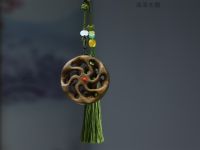 sandalwood carving hand-held toy piece solid tassel craft car keychain pendant hot style