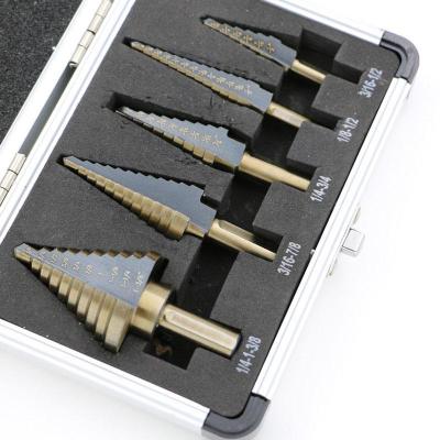 HH-DDPJArrival High Quality 5pcs/set Hss Cobalt Multiple Hole 50 Sizes Step Drill Bit Set W Aluminum Case