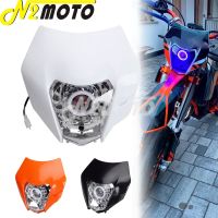 【ใหม่】สำหรับ KTM Husqvarna EXC XC EXCF SX SXF TE FE TC FC 125 250 300 450 SMR 690 Enduro 75วัตต์ LED H Ead Light S2 35วัตต์หลอดไฟ HI LO Beam โคมไฟ