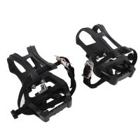 SPD Pedals with Toe Clip Straps for Shimano SPD Pedals Bike Peloton Pedals Indoor Exercise Cycling Pedals