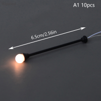 Hippied? 10pcs รุ่นรถไฟโคมไฟโบราณสวนไฟถนนตกแต่งอุปกรณ์เสริม